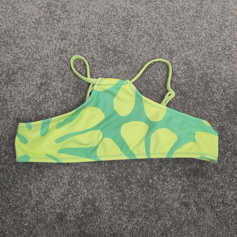 Zara Girl's Old Halter Bikini Top in Green Size 6 7 Years NEW Vacation Beach